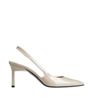 CALVIN KLEIN CK Escarpins à bride arrière en cuir beige pierreux - Chaussures Femme - 2