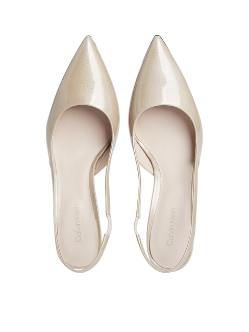 CK Escarpins à bride arrière en cuir beige pierreux - Chaussures Femme