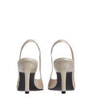 CALVIN KLEIN CK Escarpins à bride arrière en cuir beige pierreux - Chaussures Femme - 4
