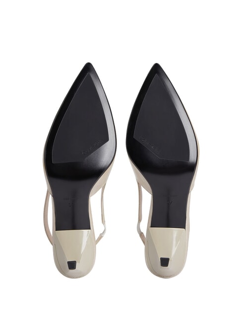 CK Escarpins à bride arrière en cuir beige pierreux - Chaussures Femme