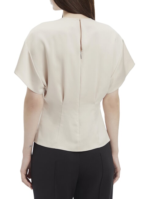 CK Chemise en satin &agrave; manches courtes matin gris - Chemises