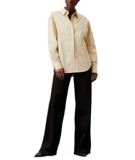 CALVIN KLEIN CK Chemise à manches longues coupe décontractée frêne de bois / bande de café glacé - Chemises - 4