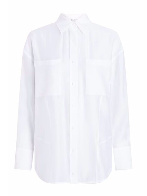 CK Chemise transparente à découpes surdimensionnées blanc brillant - Chemises