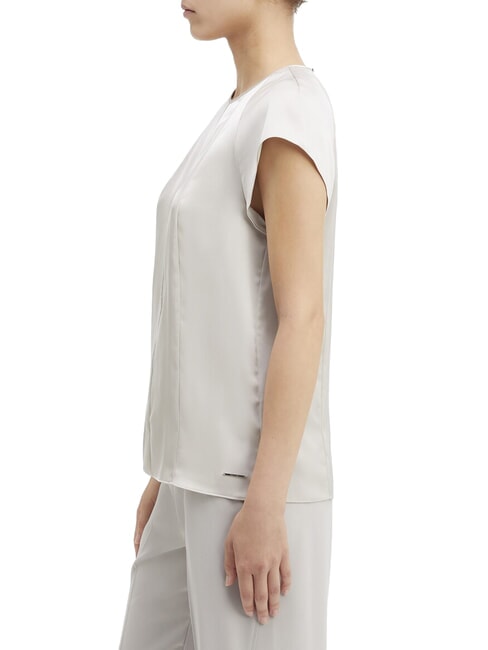 CK Chemise en satin à manches courtes galets de sable - Chemises