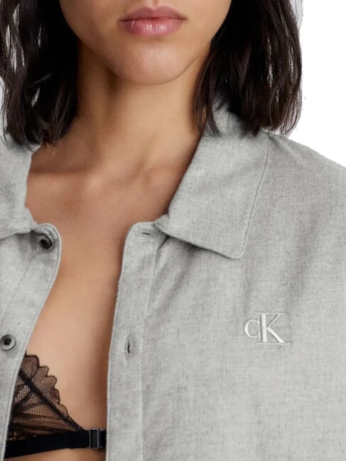 CK Chemise de pyjama en flanelle bruyère grise - Pyjamas pour femmes