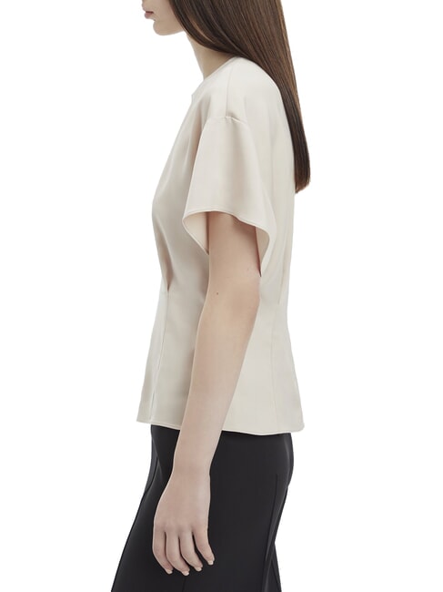 CK Chemise en satin &agrave; manches courtes matin gris - Chemises