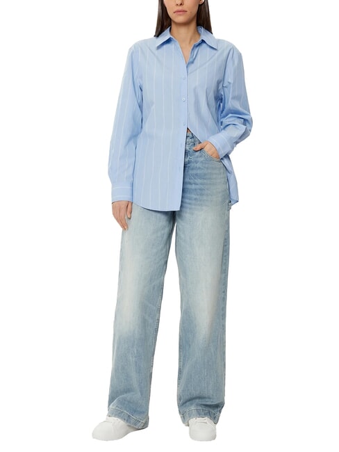 CK Chemise à manches longues coupe décontractée aigrette / ciel nocturne bande placée - Chemises