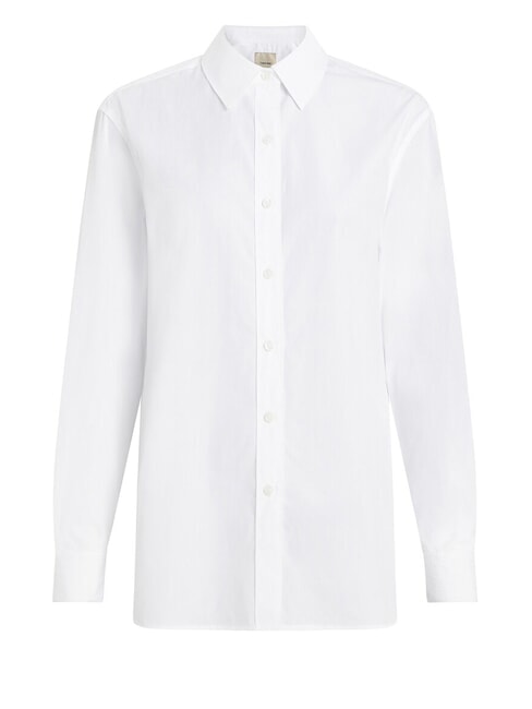 CK Chemise &agrave; manches longues coupe d&eacute;contract&eacute;e blanc brillant - Chemises