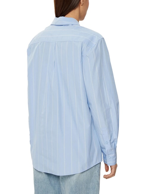 CK Chemise &agrave; manches longues coupe d&eacute;contract&eacute;e aigrette / ciel nocturne bande plac&eacute;e - Chemises