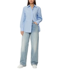 CALVIN KLEIN CK Chemise &agrave; manches longues coupe d&eacute;contract&eacute;e aigrette / ciel nocturne bande plac&eacute;e - Chemises - 5