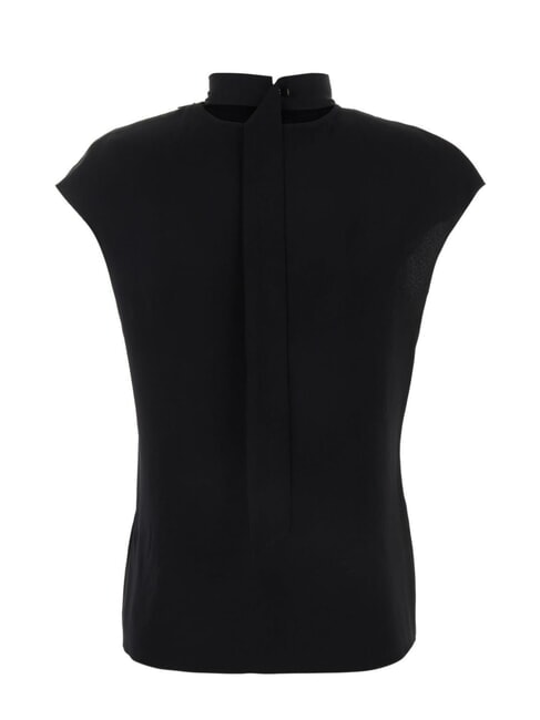 CK Chemise à col montant et manches courtes découpées ck noir - Chemises