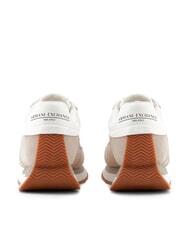 ARMANI EXCHANGE ROYALE SUEDE AIR MESH Baskets sable + or p&acirc;le - Chaussures Femme - 3