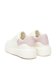 ARMANI EXCHANGE SUPER MINI-TUMBLED Baskets blanc cass&eacute; + rose p&acirc;le - Chaussures Femme - 3