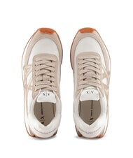 ARMANI EXCHANGE ROYALE SUEDE AIR MESH Baskets sable + or p&acirc;le - Chaussures Femme - 4