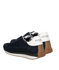 ARMANI EXCHANGE ROYALE SUEDE AIR MESH Baskets en cuir avec logo AX bleu marine + blanc cassé - Chaussures Homme - 3