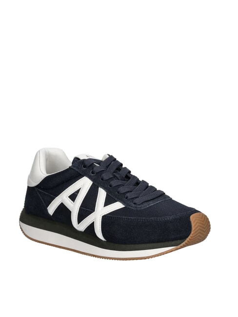 ROYALE SUEDE AIR MESH Baskets en cuir avec logo AX bleu marine + blanc cassé - Chaussures Homme