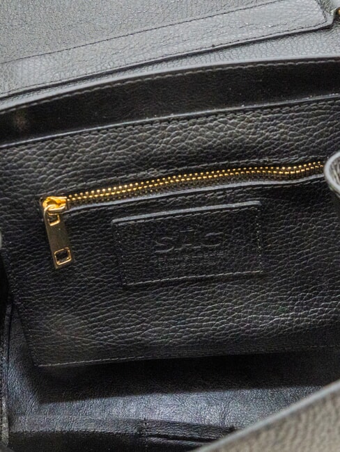 SABRINA Sac cartable Dollar en cuir noir - Sacs pour Femme