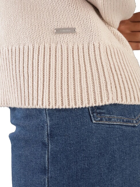 CK Pull ras du cou coupe d&eacute;contract&eacute;e matin gris - Chandails pour femmes