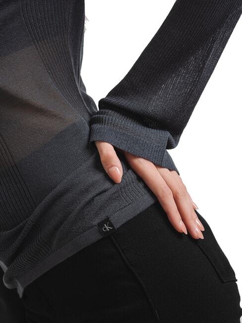 CK JEANS Pull ras du cou transparent ébène - Chandails pour femmes