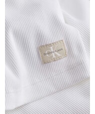 CALVIN KLEIN CK JEANS Pull ras du cou côtelé blanc brillant - Chandails pour femmes - 5