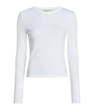 CALVIN KLEIN CK JEANS Pull ras du cou côtelé blanc brillant - Chandails pour femmes - 6