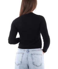 CALVIN KLEIN CK JEANS Pull court &agrave; col rond ck noir - Chandails pour femmes - 4