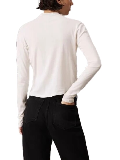 CK JEANS Pull col roulé en coton ivoire - Chandails pour femmes