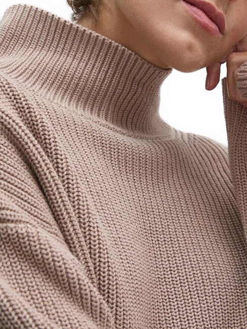 CK JEANS Pull col roulé en coton coupe décontractée chèvre - Chandails pour femmes