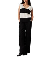 CALVIN KLEIN CK JEANS Gilet en tricot de coton ivoire / noir ck - T-shirt - 4