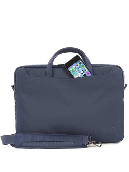 WORK OUT Sacoche pour ordinateur portable 13" avec bandoulière bleu - Porte Documents Travail