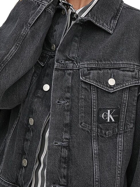 CK JEANS Veste en jean en coton gris denim - Vestes pour femmes