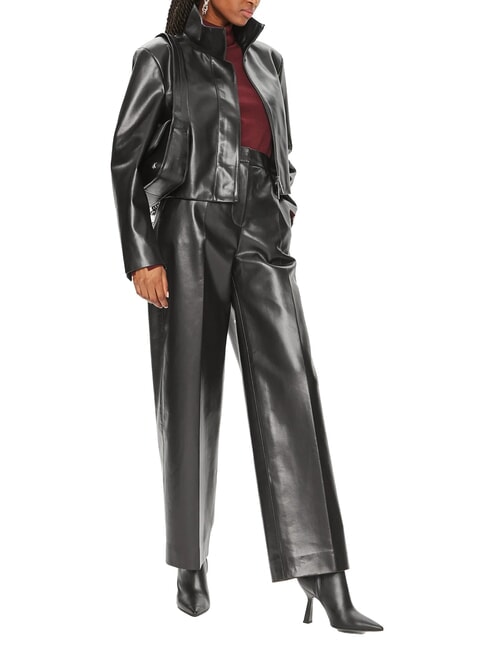 CK Pantalon taille haute à jambes larges ck noir - Pantalons pour femmes