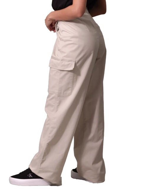 CK JEANS Pantalon cargo en coton brossé pélican - Pantalons pour femmes