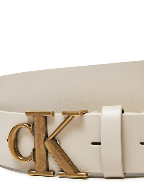 CK JEANS MONOGRAM  Ceinture en cuir bouleau - Ceintures