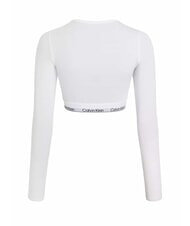 CALVIN KLEIN CK T-shirt &agrave; manches longues blanc - Sous-v&ecirc;tements pour femmes - 4