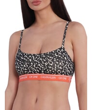 CALVIN KLEIN CK Soutien-gorge bralette en coton extensible animal déformé - bruyère à l'avoine - Sous-vêtements pour femmes - 3