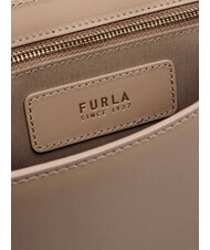 FURLA URBAN Petit sac à bandoulière en cuir grège - Sacs pour Femme - 6