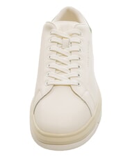 ARMANI EXCHANGE ACTION Baskets en cuir blanc cass&eacute; + jardin formel - Chaussures Homme - 5