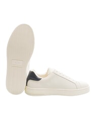ARMANI EXCHANGE A|X COURTSIDE Baskets en cuir blanc cassé + bleu marine foncé - Chaussures Homme - 2