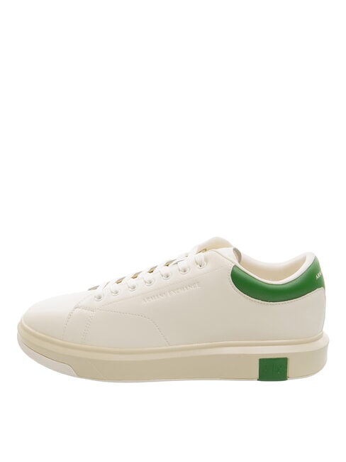 ACTION Baskets en cuir blanc cass&eacute; + jardin formel - Chaussures Homme