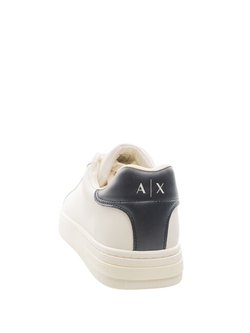 A|X COURTSIDE Baskets en cuir blanc cass&eacute; + bleu marine fonc&eacute; - Chaussures Homme