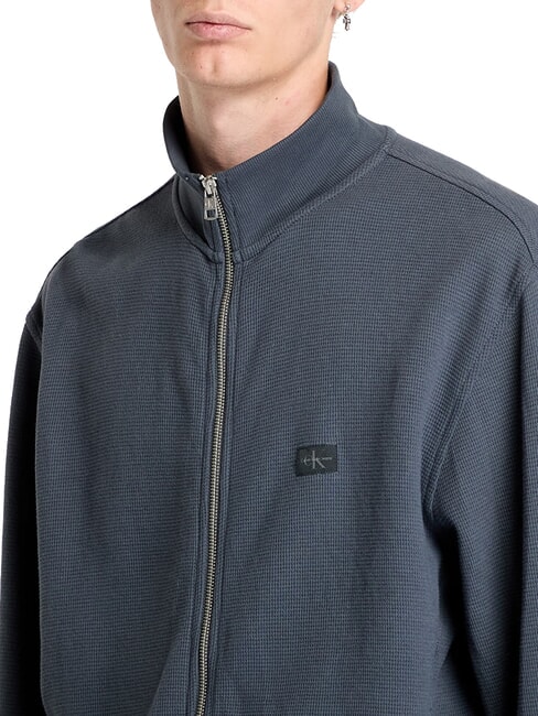 CK JEANS Sweat-shirt &agrave; col roul&eacute; enti&egrave;rement zipp&eacute; &eacute;b&egrave;ne - Pulls molletonn&eacute;s