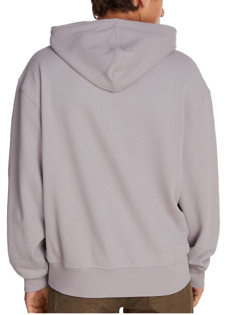 CK JEANS Sweat à capuche avec logo en boîte gris mouette - Pulls molletonnés