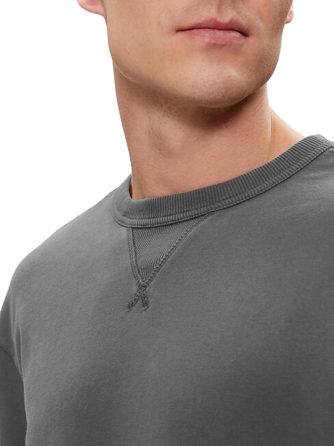 CK JEANS Sweat-shirt ras du cou en coton noir lav&eacute; - Pulls molletonn&eacute;s