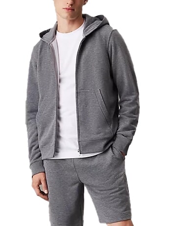 CK PERFORMANCE Sweat &agrave; capuche enti&egrave;rement zipp&eacute; chin&eacute; gris moyen - Pulls molletonn&eacute;s