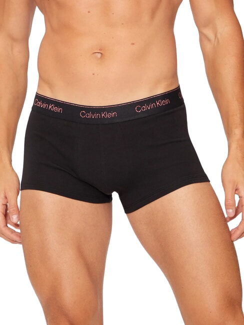 CK 3 boxers élastiques avec logo lurex b- argent, rouge, lurex argenté lgs - Slip homme