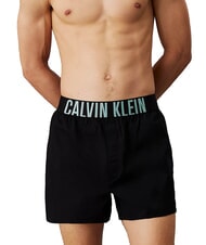 CALVIN KLEIN CK 2 boxeurs b- lgs blanches, vertes chatouill&eacute;es - Slip homme - 2