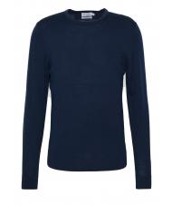 CALVIN KLEIN SUPERIOR WOOL Pull col rond en laine Calvin Navy - Pulls pour hommes - 4