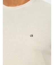 CALVIN KLEIN CK Pull ras du cou coupe régulière glace à la vanille - Pulls pour hommes - 3