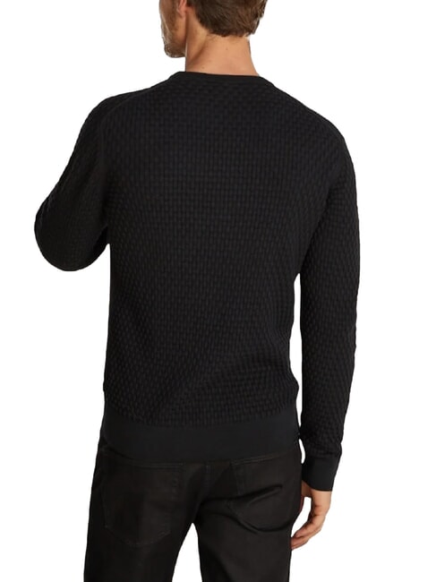 CK Pull col rond avec d&eacute;tails tiss&eacute;s ck noir - Pulls pour hommes